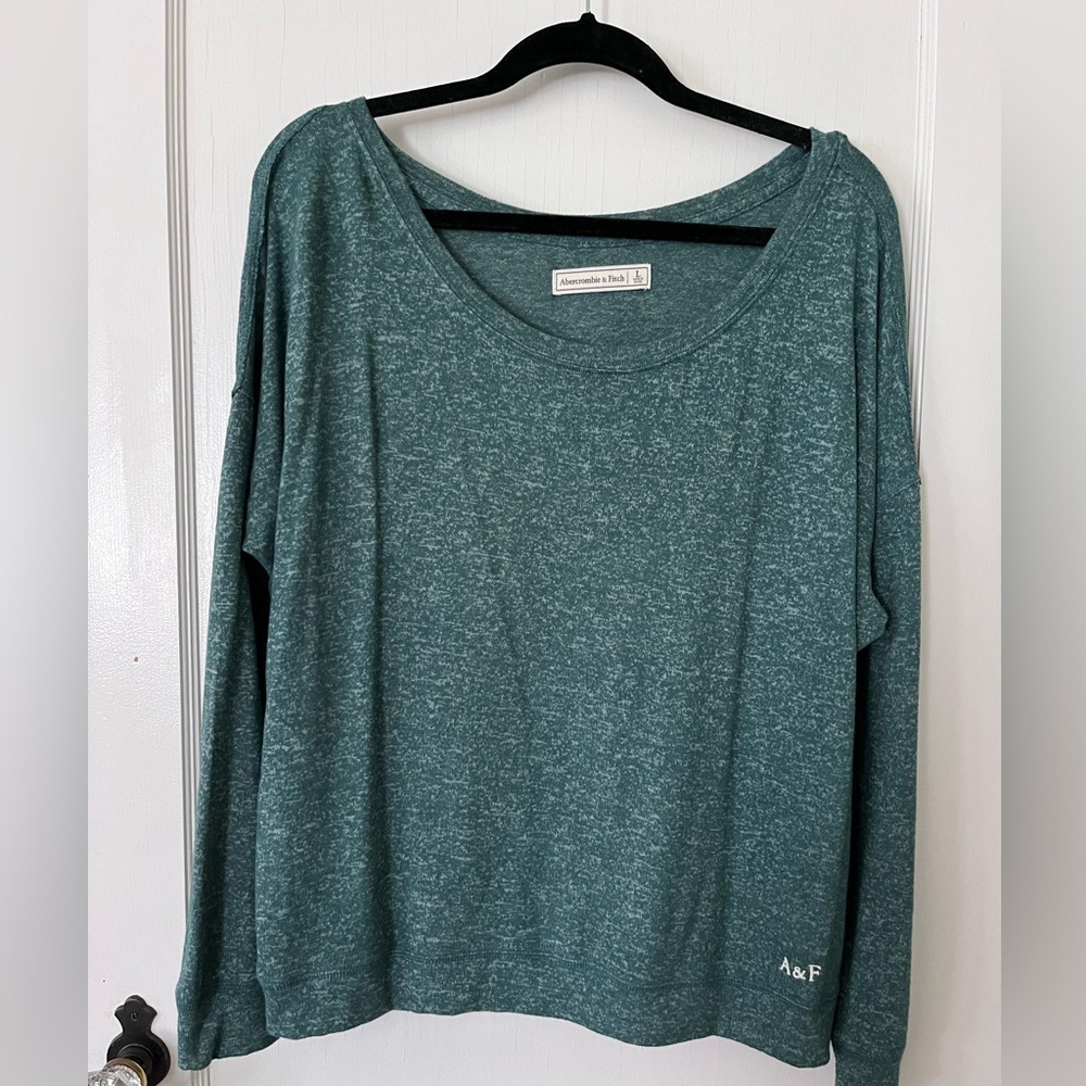 Abercrombie & Fitch Soft Green Long Sleeve Shirt - L